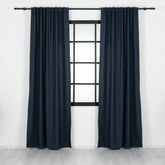 LALIBELA Custom Size Linen Look Curtain – Navy Blue